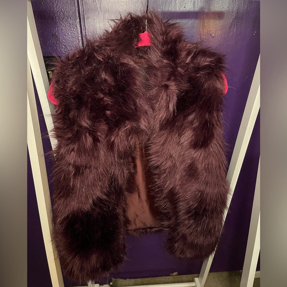 Purple faux fur vest